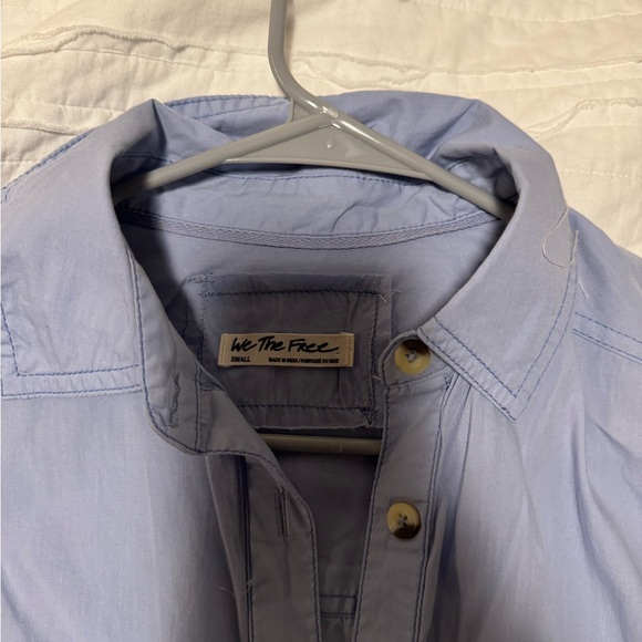 Free People Happy Hour Solid Poplin Top - Picture 2 of 3